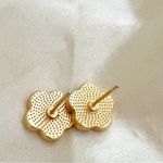 18K Gold Plated Blue clover Earrings stainless steel womens jewelry Photo 3