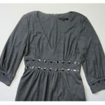 David Meister Heather Gray Silver-toned Disc Trim Jersey Fit & Flare Dress 6 Photo 2