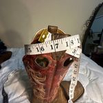 Boulet Cowboy Girl Leather Boots Size 8 C Women Brown Photo 2