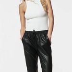 ZARA Women’s Faux Leather Baggy Joggers in Black Size XS Photo 2