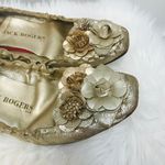 Jack Rogers Women's Tansy Flower gold flats  MOC sz 8.5. Photo 8