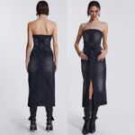 Jaded London NEW  Liberty 2 In 1 Detachable Denim Black Midi Dress Large 12 Goth Photo 3