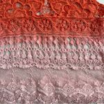 Bongo Plus Women's Pink Orange Ombre Cotton Crochet Lace Sheer Y2K Tank Top Photo 9