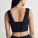 Madewell Softdrape Gwen Crop Vest Top Tank Buttons Cropped Black NWT $82 Size 14 Photo 1