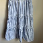 Quince 100% Organic Cotton Poplin Tiered Maxi Dress Large Blue Photo 9