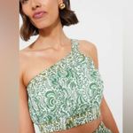 Hyacinth House Gina Crop Top Size S NWT Green Floral One Shoulder Cotton Boho Photo 0