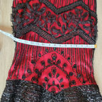 Vintage Beaded Maxi Mermaid Formal Dress whimsigoth y2k Black Red Dress Med Photo 9