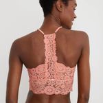 Aerie NWT  Coral Bluegrass Lace Padded Racerback Bralette - Size: Small Photo 7