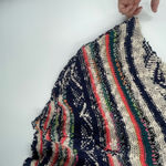 Free People  Bubble Tea Southwestern Drop Sleeve Poncho Style Hooded Sweater M/L Photo 5