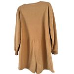 Old Navy Tan Long Sleeve Henley Fleece Pajama Romper Women’s Size Large Photo 3