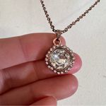 Bronze Tone Rhinestone Pendant Necklace Costume Jewelry Womens Silver Photo 7