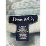 VTG Y2K Denim & Co. L Denim Jacket Embroidered Floral Boho Light Wash Top Blue Size L Photo 4