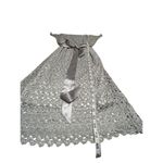 Ashley Stewart  embroidered Cold Shoulder Gray/Silver  Dress Sz 14 NWT Photo 5