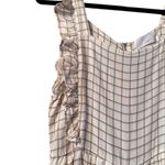 SANCIA The Ines Jumpsuit M White and Tan Check Ruffle crop Size M Photo 2