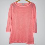 Talbots  open knit cotton tunic sweater Women’s size Large Beachy Vacation Pastel Photo 0