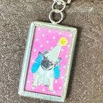 Pug in Hat Silver Frame Necklace Pendant Charm Beaded Chain Photo 0