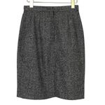 1990s Stephanie Andrews Vintage Black Herringbone Skirt Suit Set Small Formal 2P Size 2 Photo 7