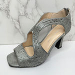 Adrienne Vittadini  Sandals Womens Size 6 Gray Beaded Open Toe High Heel Photo 0