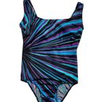 Women’s one piece colorful purple blue black bathing suit Multiple Size 10 Photo 0
