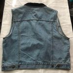 Bill Blass Retro 1990s  blue collar jean denim vest black velvet collar  Measurement in pics  Excellent condition Photo 6