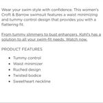 Croft & Barrow  Body Sculpting One Piece Swim Suit eggplant size 22W ruched Photo 4