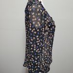 Candie's  black ditsy floral sheer blouse size small Photo 2