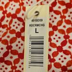 Max Studio 💕💕 Puff Sleeve Tiered Midi Dress Red/Cream Chnml Geo Print Large NWT Photo 12