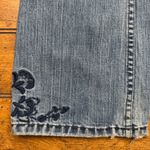 American Eagle  stretch flare jeans with blue embroidery‎ size 4 cowgirl vibes Photo 7