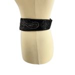Handmade Beaded Waist Belt Sash Fully Beaded Vintage Snap Closure Fits 30" Waist Black Photo 1