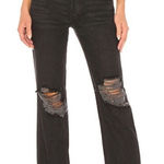 Free People Maggie Mid-rise Straight Button Fly Jeans Washed Black Size 28 Photo 0