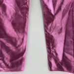 Good American  Icon Faux Leather Pants Metallic Pink Straight Leg Women's Size 28 Photo 8