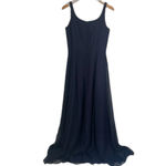 Source Unknown Blue Sleeveless Formal Dress Chiffon Overlay Pearl Embellished Straps Sz 5-6 Photo 1