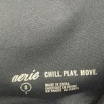 Aerie Chill Play Move High Waisted Moto Ribbed Mesh Ankle Length Leggings Black Photo 7
