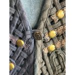Vintage Carols Corner Lattice Denim Vest Sz Small Blue Grey Western Photo 1