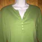 Kiwi Green Jones Sport 3/4 Sleeve Henley Shirt Size Medium Photo 1