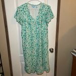 Draper James Flutter Sleeve Floral Dress Green Woodblock Floral Sz XXL Photo 2