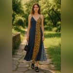 Topshop  Patchwork Floral Satin Godet Slip Maxi Dress Size 4 Photo 1