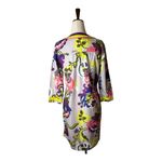 Boden Dress Women 6 Purple Floral Print 3/4 Sleeve Tunic Mini Preppy Bohemian Photo 2