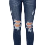 Judy Blue What Can I Say Button Fly Skinny Jeans Dark Wash Distressed Women's 29 Photo 0
