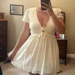 Le lis Tie Front Cream Polka Dot Dress Photo 1