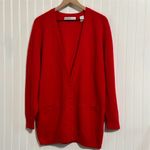 Valerie Stevens Vintage Cardigan Large Red Angora Lambswool Grandpa Sweater 90s Photo 1