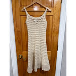Anthropologie  Tabitha Crochet Knit Dress XS Cream Cotton Lined Boho Beach Photo 2