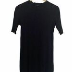 AQUA Black Ruffle Ribbed Tunic Top Photo 0