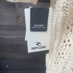 Rip Curl Rip‎ Curl Cream Crochet Collared Button-Up Knit Top XS 100% Cotton NWT Photo 4