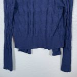 Title Nine Women XL Blue Purple Open Knit Cardigan Washable Wool Drape Front Photo 4