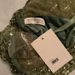 Mac Duggal  4908 Green High Neck Sleeveless Beaded Fringe Fitted Gown Dress Photo 13