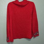 Vintage heart embroidered sweater Coldwater Creek, Red, Sweater, Floral Grandma Size L Photo 6
