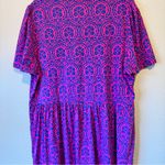 Boden Pink Blue Naomi Print Short Sleeve Dress Womens 22 Knee Length Modest NWT Size undefined Photo 4
