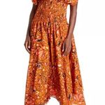 ALC Frank A.L.C. Lucia Floral V Neck Smocked Waist A-Line Midi Dress, Size 2 New w/Tag Photo 8