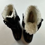 Schutz Zhara Black Leather Sherpa Lined Heeled Lace up Boots NEW Size 7 Photo 6